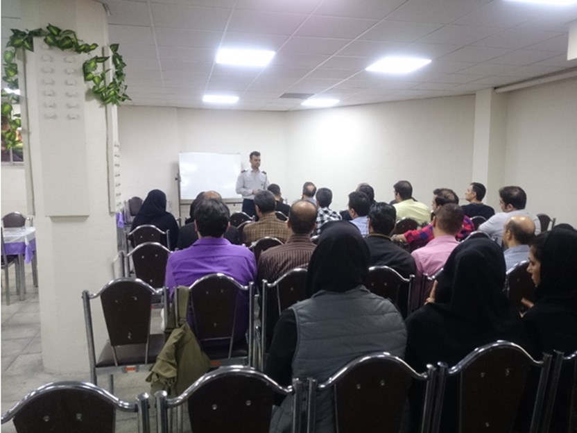 Holding a theoretical and practical fire fighting training course and fire drill