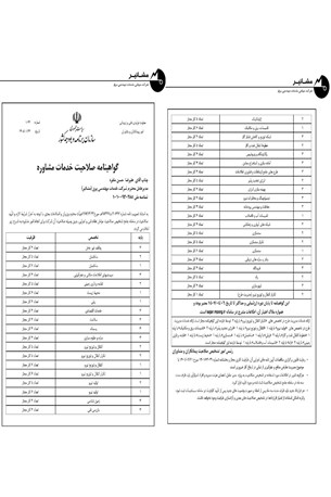 گواهینامه صلاحیت خدمات مشاوره